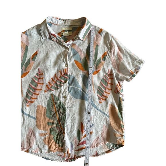 Cynthia Rowley 100% linen floral collar shirt sz S - Picture 2 of 8